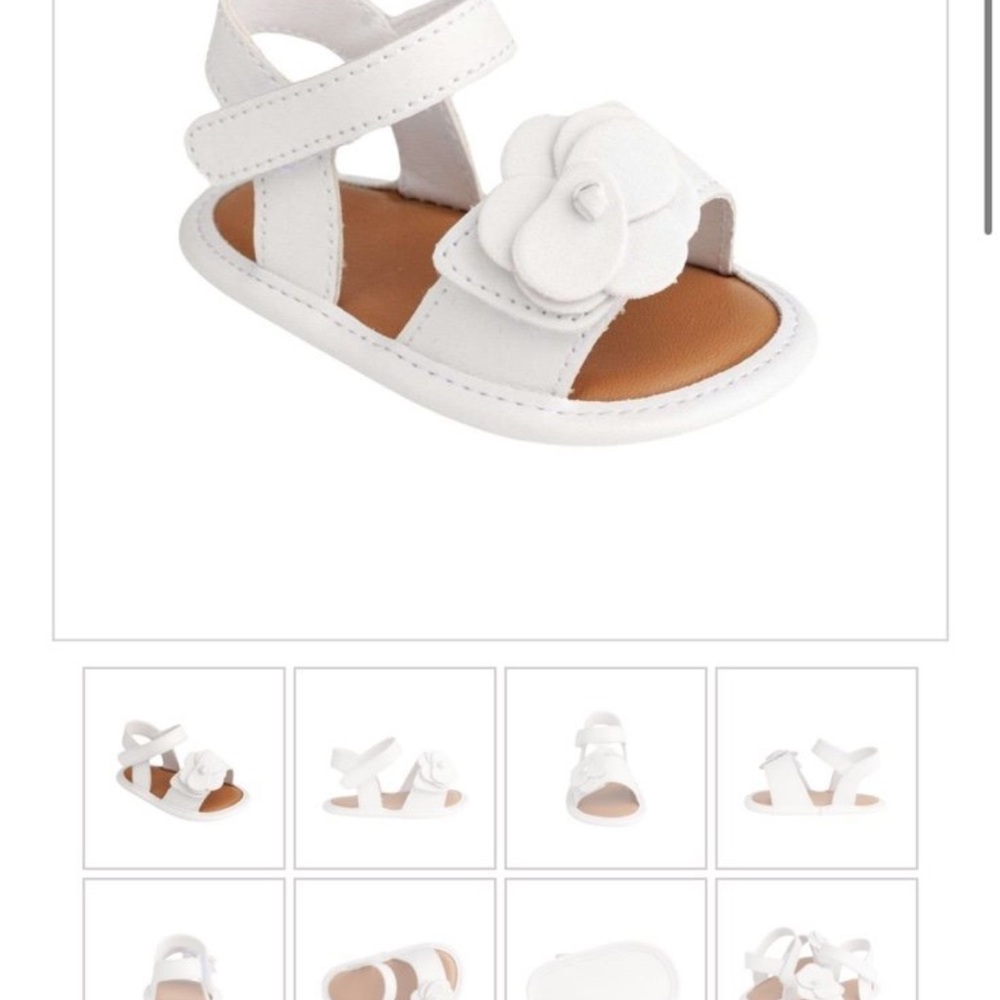 White Flower Kids Sandals